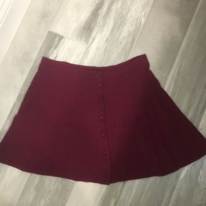 Burgandy Rayon Skater Skirt Size L